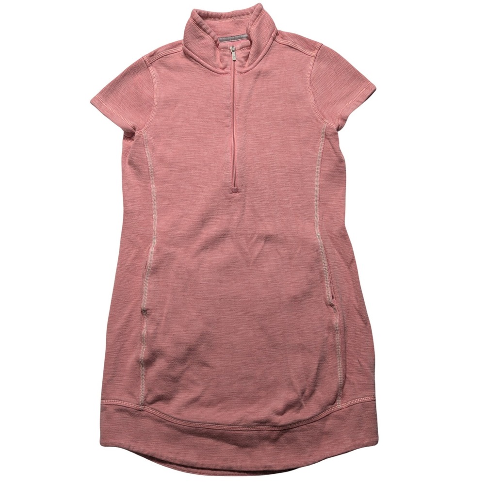 Tommy Bahama Pink Quarter Zip Short Sleeve Dress Pima Cotton Tencel Small